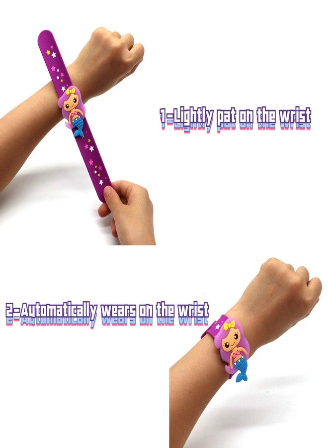 LOCHSOEL Silicone Mermaid Slap Bracelets - Cute Mermaid Theme Birthday Party Favors, Party Favors Gifts Carnival Prizes Set (6 Pack) - Image 4